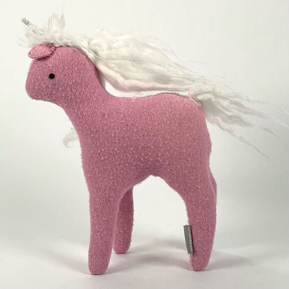 Crate & Barrel Kids | Land of Nod | 9" Pink Felt Plush Mythical Unicorn - Picture 4 of 6